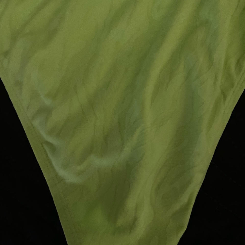 Cabana del Sol Y2K Retro High Rise Vibrant Lime Green Textured Bikini Set Small - Picture 9 of 10